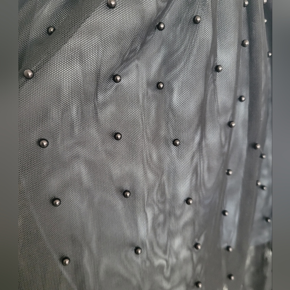 NWT Rare Deadstock Victoria's Secret Beaded Sheer Tulle Sexy Leather Midi Skirt - Picture 8 of 16